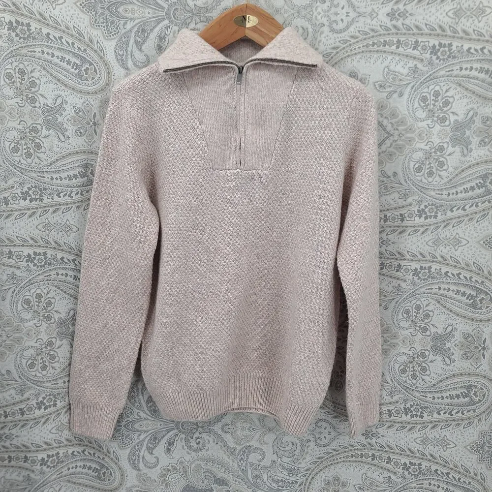 Alesbury Stitch Fix mens 1/4 zip fisherman sweater size small office cabincore